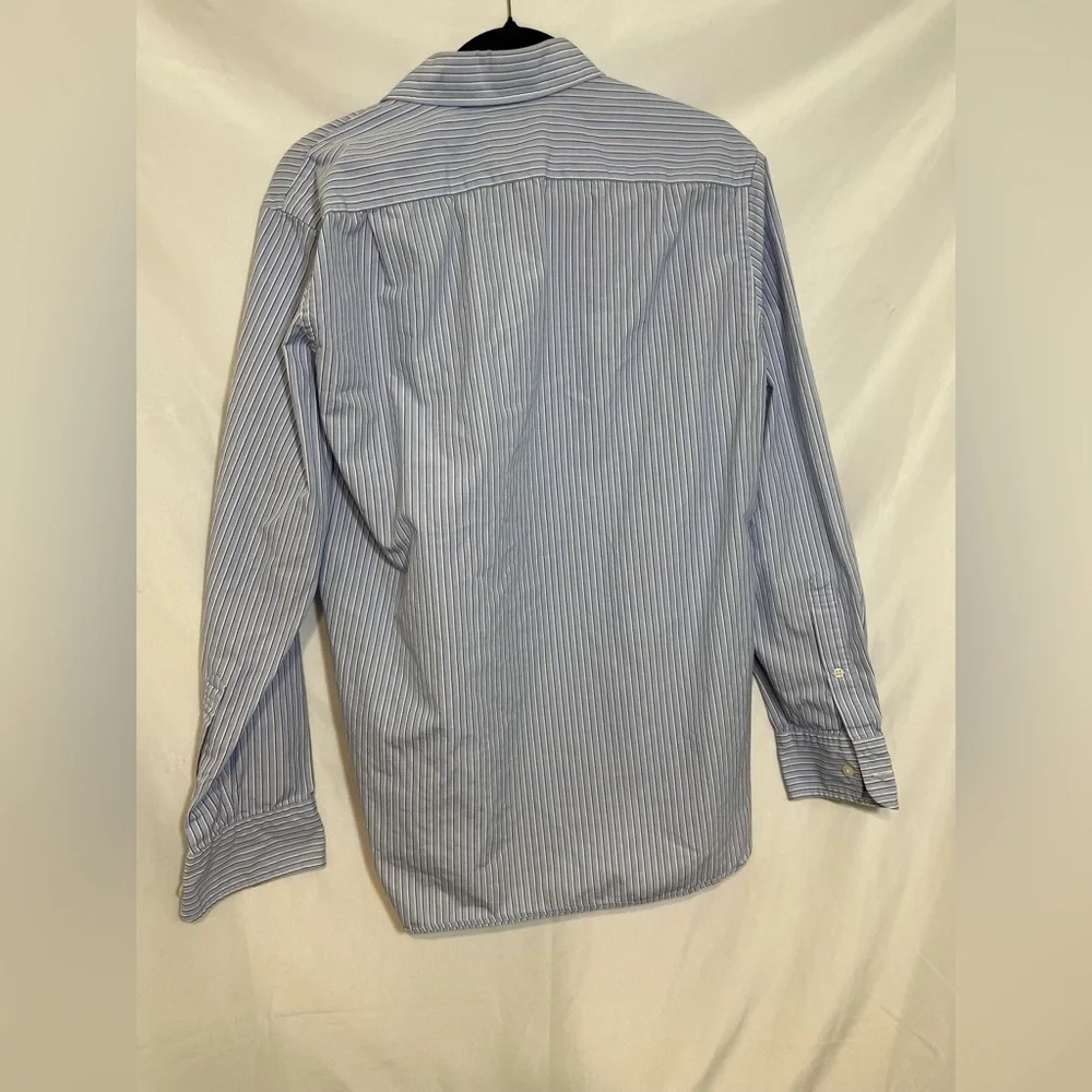 J.Crew Haberdashery Blue Pinstripe Button Down Shirt Mens Medium 15 15.5